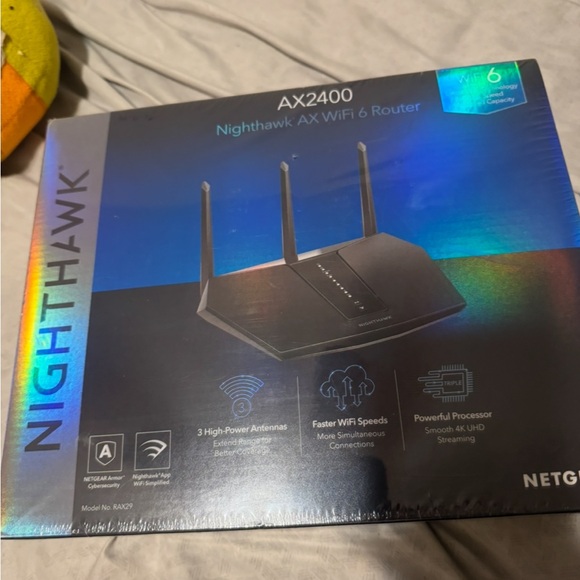 NETGEAR Nighthawk AX2400 WiFi 6 Router - Black and Blue - Picture 1 of 7